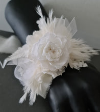 Load image into Gallery viewer, Off White &amp; white preserved French peony corsage &amp; buttonhole AB2136 - School formal, prom, graduation
