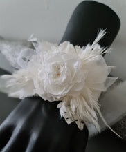 Load image into Gallery viewer, Off White &amp; white preserved French peony corsage &amp; buttonhole AB2136 - School formal, prom, graduation
