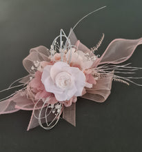 Load image into Gallery viewer, Blush &amp; white preserved French peony corsage &amp; buttonhole AB2139 - School formal, prom, graduation

