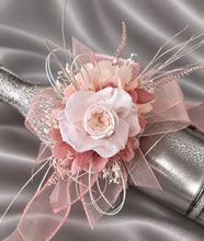 Load image into Gallery viewer, Blush &amp; white preserved French peony corsage &amp; buttonhole AB2139 - School formal, prom, graduation
