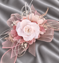 Load image into Gallery viewer, Blush &amp; white preserved French peony corsage &amp; buttonhole AB2139 - School formal, prom, graduation
