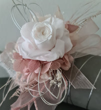 Load image into Gallery viewer, Blush &amp; white preserved French peony corsage &amp; buttonhole AB2139 - School formal, prom, graduation
