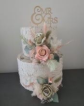 Load image into Gallery viewer, Sage &amp; blush floral cake topper x 2 - wedding, engagement, birthday
