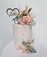 Load image into Gallery viewer, Sage &amp; blush floral cake topper x 2 - wedding, engagement, birthday
