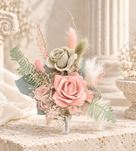 Load image into Gallery viewer, Sage &amp; blush floral cake topper x 2 - wedding, engagement, birthday
