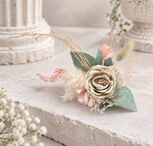 Load image into Gallery viewer, Sage &amp; blush floral cake topper x 2 - wedding, engagement, birthday
