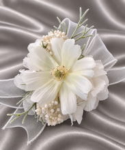Load image into Gallery viewer, White everlasting flowers corsage &amp; buttonhole AB2144 - School formal, prom, graduation
