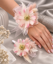 Load image into Gallery viewer, Soft Pink everlasting flowers corsage &amp; buttonhole AB2145 - School formal, prom, graduation
