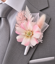 Load image into Gallery viewer, Soft Pink everlasting flowers corsage &amp; buttonhole AB2145 - School formal, prom, graduation
