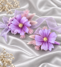 Load image into Gallery viewer, Purple violet everlasting flowers corsage &amp; buttonhole AB2146 - School formal, prom, graduation
