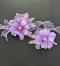 Load image into Gallery viewer, Purple violet everlasting flowers corsage &amp; buttonhole AB2146 - School formal, prom, graduation
