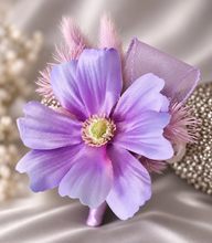 Load image into Gallery viewer, Purple violet everlasting flowers corsage &amp; buttonhole AB2146 - School formal, prom, graduation
