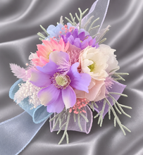 Load image into Gallery viewer, Pastel multicolour everlasting flowers corsage &amp; buttonhole AB2147 - School formal, prom, graduation
