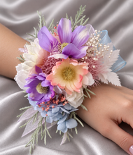 Load image into Gallery viewer, Pastel multicolour everlasting flowers corsage &amp; buttonhole AB2147 - School formal, prom, graduation
