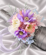 Load image into Gallery viewer, Pastel multicolour everlasting flowers corsage &amp; buttonhole AB2147 - School formal, prom, graduation
