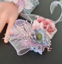 Load image into Gallery viewer, Pastel multicolour everlasting flowers corsage &amp; buttonhole AB2147 - School formal, prom, graduation

