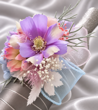 Load image into Gallery viewer, Pastel multicolour everlasting flowers corsage &amp; buttonhole AB2147 - School formal, prom, graduation

