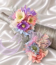 Load image into Gallery viewer, Pastel multicolour everlasting flowers corsage &amp; buttonhole AB2147 - School formal, prom, graduation
