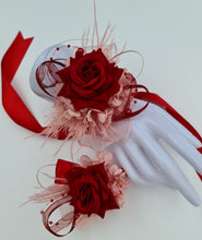 Load image into Gallery viewer, Pink &amp; bright red everlasting flowers corsage &amp; buttonhole AB2148 - School formal, prom, graduation
