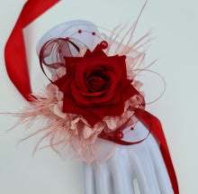 Load image into Gallery viewer, Pink &amp; bright red everlasting flowers corsage &amp; buttonhole AB2148 - School formal, prom, graduation
