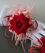 Load image into Gallery viewer, Pink &amp; bright red everlasting flowers corsage &amp; buttonhole AB2148 - School formal, prom, graduation
