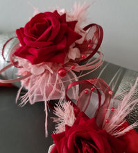 Load image into Gallery viewer, Pink &amp; bright red everlasting flowers corsage &amp; buttonhole AB2148 - School formal, prom, graduation
