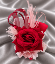 Load image into Gallery viewer, Pink &amp; bright red everlasting flowers corsage &amp; buttonhole AB2148 - School formal, prom, graduation
