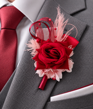 Load image into Gallery viewer, Pink &amp; bright red everlasting flowers corsage &amp; buttonhole AB2148 - School formal, prom, graduation
