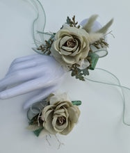 Load image into Gallery viewer, Sage green everlasting flowers corsage &amp; buttonhole AB2150 - School formal, prom, graduation
