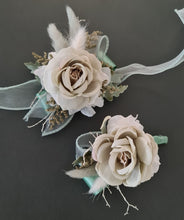 Load image into Gallery viewer, Sage green everlasting flowers corsage &amp; buttonhole AB2150 - School formal, prom, graduation
