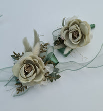 Load image into Gallery viewer, Sage green everlasting flowers corsage &amp; buttonhole AB2150 - School formal, prom, graduation
