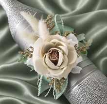 Load image into Gallery viewer, Sage green everlasting flowers corsage &amp; buttonhole AB2150 - School formal, prom, graduation
