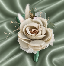 Load image into Gallery viewer, Sage green everlasting flowers corsage &amp; buttonhole AB2150 - School formal, prom, graduation
