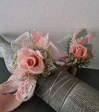 Load image into Gallery viewer, Sage and pink / peach preserved flowers corsage &amp; buttonhole AB2152 - School formal, prom, graduation
