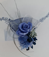 Load image into Gallery viewer, Blue shades preserved flowers corsage &amp; buttonhole AB2154 - School formal, prom, graduation
