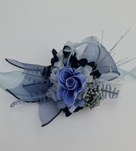 Load image into Gallery viewer, Blue shades preserved flowers corsage &amp; buttonhole AB2154 - School formal, prom, graduation
