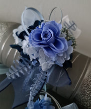 Load image into Gallery viewer, Blue shades preserved flowers corsage &amp; buttonhole AB2154 - School formal, prom, graduation
