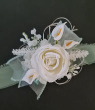 Load image into Gallery viewer, Peony &amp; calla lily sage everlasting flowers corsage &amp; buttonhole AB2155 - School formal, prom, graduation
