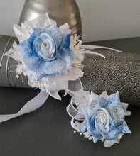 Load image into Gallery viewer, Sprayed blue rose everlasting flowers corsage &amp; buttonhole AB2159 - School formal, prom, graduation
