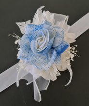 Load image into Gallery viewer, Sprayed blue rose everlasting flowers corsage &amp; buttonhole AB2159 - School formal, prom, graduation
