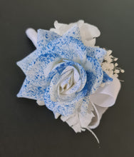 Load image into Gallery viewer, Sprayed blue rose everlasting flowers corsage &amp; buttonhole AB2159 - School formal, prom, graduation
