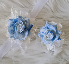 Load image into Gallery viewer, Sprayed blue rose everlasting flowers corsage &amp; buttonhole AB2159 - School formal, prom, graduation
