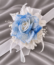 Load image into Gallery viewer, Sprayed blue rose everlasting flowers corsage &amp; buttonhole AB2159 - School formal, prom, graduation
