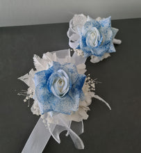 Load image into Gallery viewer, Sprayed blue rose everlasting flowers corsage &amp; buttonhole AB2159 - School formal, prom, graduation
