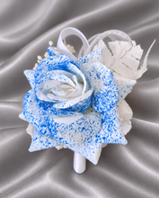 Load image into Gallery viewer, Sprayed blue rose everlasting flowers corsage &amp; buttonhole AB2159 - School formal, prom, graduation
