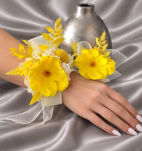 Load image into Gallery viewer, Yellow real touch anemone preserved flowers corsage &amp; buttonhole AB2160 - School formal, prom, graduation
