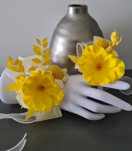 Load image into Gallery viewer, Yellow real touch anemone preserved flowers corsage &amp; buttonhole AB2160 - School formal, prom, graduation
