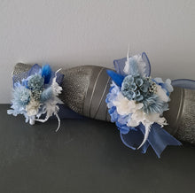 Load image into Gallery viewer, Shades of blue preserved flowers corsage &amp; buttonhole AB2162 - School formal, prom, graduation
