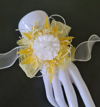 Load image into Gallery viewer, Yellow everlasting flowers corsage AB2164 - School formal, prom, graduation
