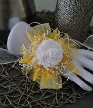 Load image into Gallery viewer, Yellow everlasting flowers corsage AB2164 - School formal, prom, graduation
